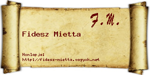 Fidesz Mietta névjegykártya